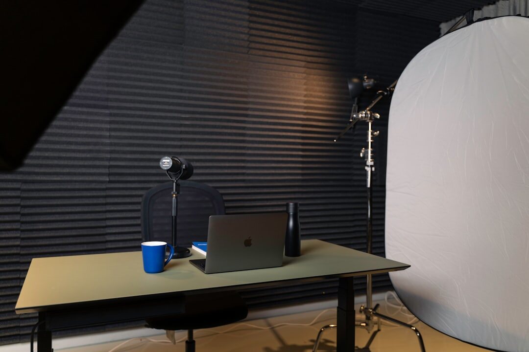 Professional studio lighting setup with softboxes
